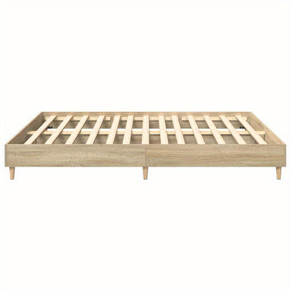 Bedframe – Houten Bed – Tweepersoonsbed – Koninklijk Bed – Eenpersoonsbed – Sonoma Eiken – 160x200 cm – Stevig en Duurzaam
