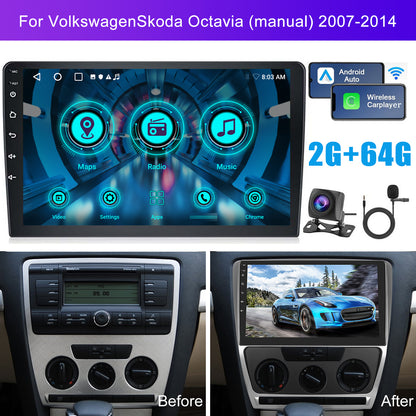 Autorradio – Autoradio – Multimedia Speler – Navigatiesysteem – Touchscreen Unit – 9 Inch 2-DIN – Android 13 Systeem – Draadloze CarPlay & Android Auto – GPS Navigatie & Achteruitrijcamera Met Microfoon