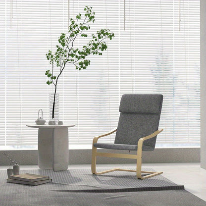 Modern Lounge Armchair with Headrest & Armrests - Gray -Look Upholstery, Frame & Foam - Easy Assembly Multifunctional Accent Chair for Living Room, Bedroom, Balcony - Beige/ (No Fabric