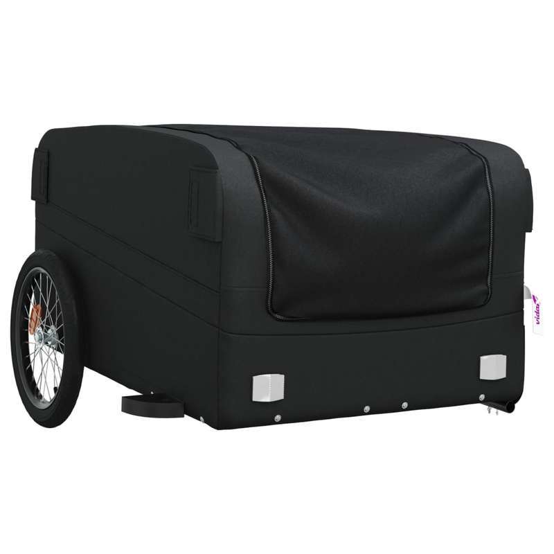 Fietskar Zwaar Beladen – Fietstrailer Cargo – Bakfiets Aanhanger – Transportkar Fiets – Cargo Carrier – 45 kg Capaciteit – Duurzaam Denim Frame – Ruime Opbergruimte – Zwart