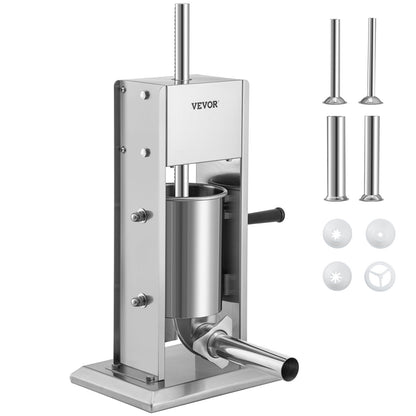 Worstenmaker – Worstenvuller – Worstvuller – Worstmachine – Sausage Stuffer – RVS 3L Capaciteit – Dubbele Luchtafgifteventielen