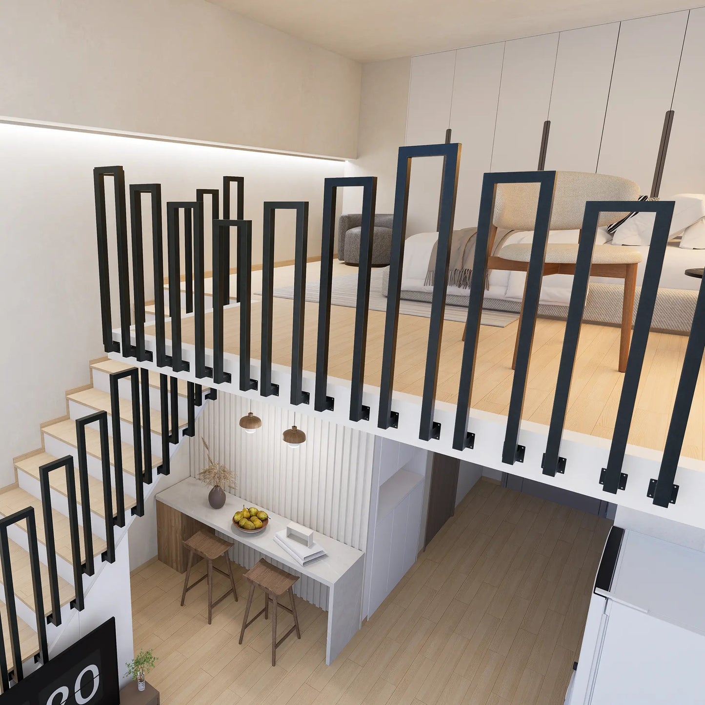 Trapleuning – Leuning, Handgreep, Trapleuning Hoek, Balkonleuning – Verstelbaar 85-100 cm – Roestvrij Staal – U-Vormig Design