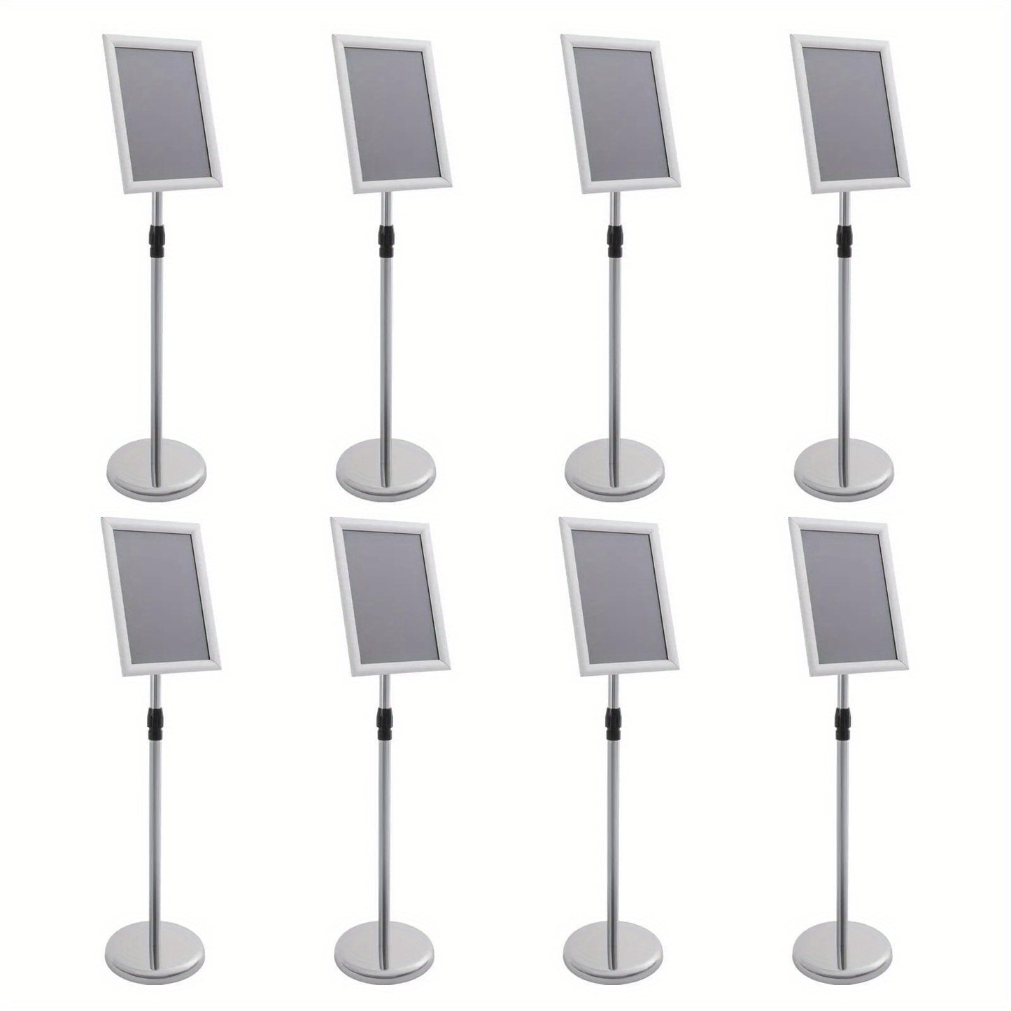 Folderhouder – Brochurehouder – Folderrek – Reclamehouder – Display – Verstelbare Hoogte 80-130 cm – RVS en PVC