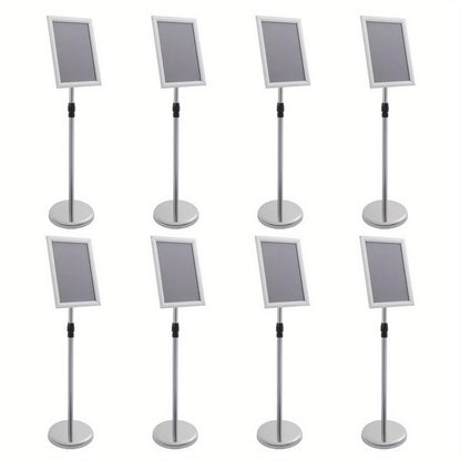 Folderhouder – Brochurehouder – Folderrek – Reclamehouder – Display – Verstelbare Hoogte 80-130 cm – RVS en PVC