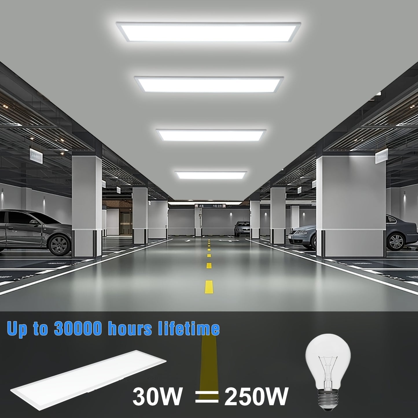 Moderne Dimbare LED Plafondlamp – LED Paneellamp – Plafondverlichting – LED Lamp – Dimbare Lamp – Set van 5 – 100 cm X 25 cm – Instelbare Kleurtemperatuur 3000K-6500K – Memory Functie – Afstandsbediening – Ultra Dun 3 cm – 30 Watt