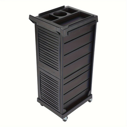 Opbergtrolley – Salonwagen – Beauty Trolley – Kapperswagen – Rollcontainer – Mobiel en Stabiel – 7 Niveaus Opbergruimte – Zwart Kunststof