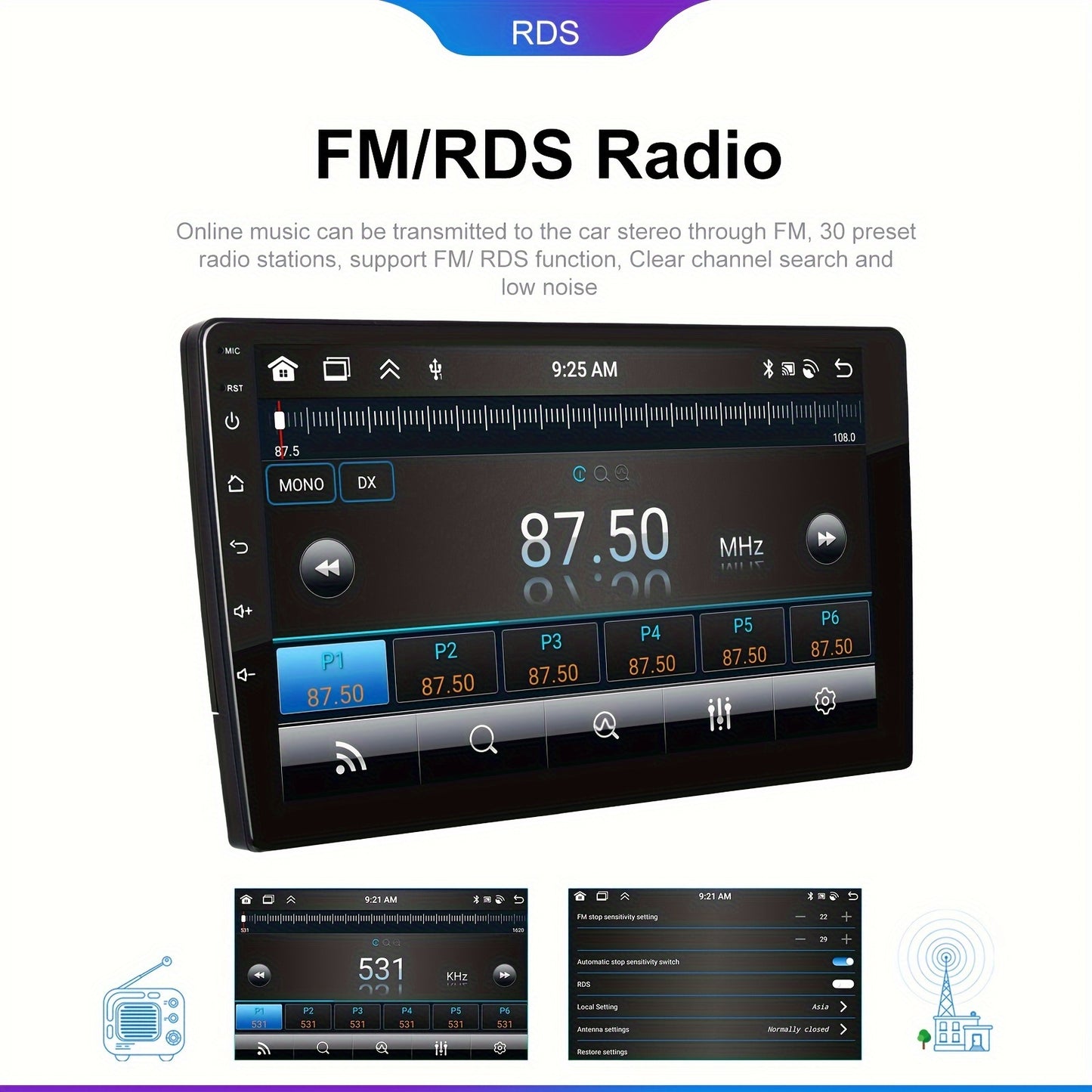 Autoradio – Auto Radio – Car Stereo – Multimedia Speler – 9 Inch IPS Touchscreen – Android 13 – 8-Core Processor – Draadloze CarPlay & GPS