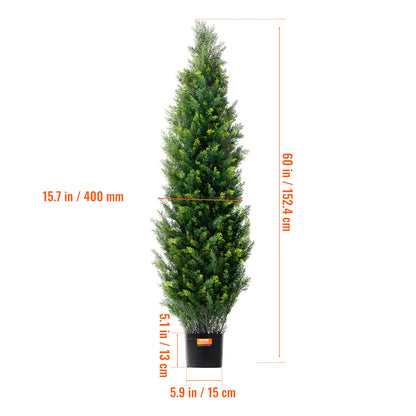 Kunstplant – Kunstcéder – Nepboom – Decoratieplant – Kunstcéderboom – Set van 2 – 150 cm Hoogte – Weerbestendig en Onderhoudsvrij
