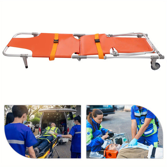 Heavy-Duty EMS Traptstoel – Ambulance Stoel – Draagbaar Stretcher – Reddingsstoel – Medische Transportstoel – Extra Stevig Aluminium – Draagvermogen 159 KG – 4 Wielen Met Veiligheidsgordels