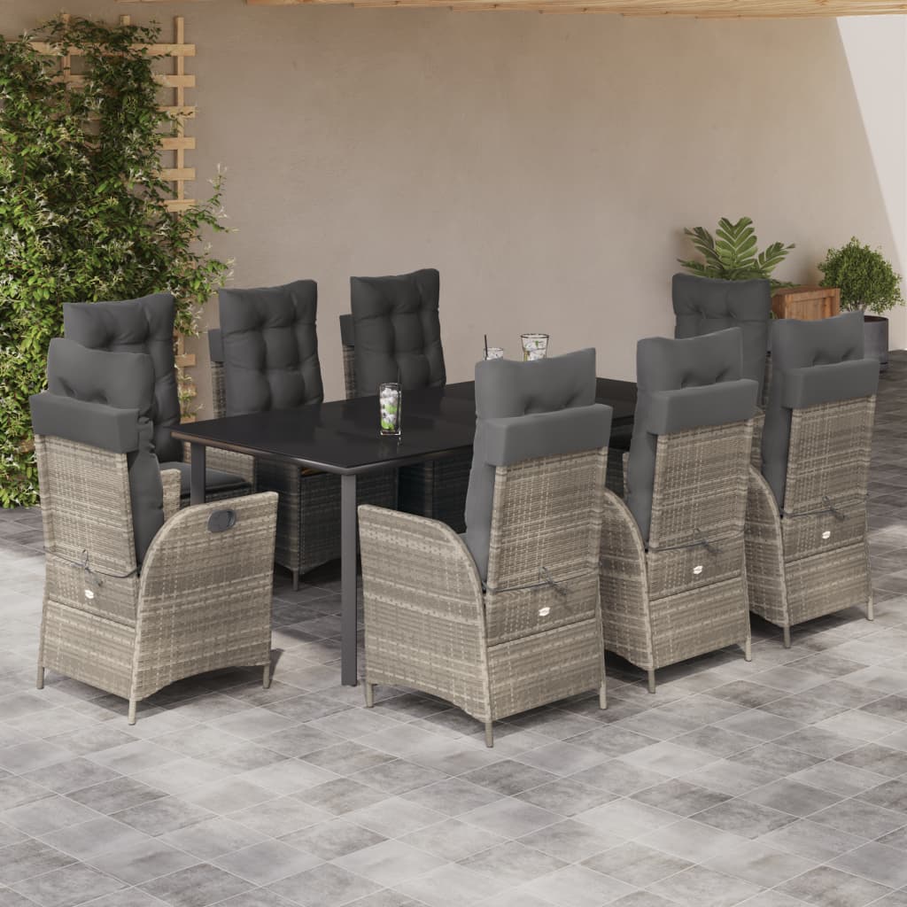 Loungebank – Tuinbank – Loungeset – Tuinmeubel – Balkonbank – 8 Persoons – Weerbestendig PE-Rattan – Verstelbare Rugleuningen