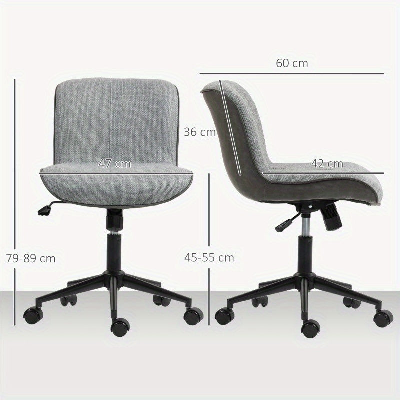 Bureaustoel – Office Chair – Ergonomische Stoel – Draaistoel – Bureaustoelen – Verstelbare Hoogte – 360° Draaibaar – Metalen Frame – Linnenlook Bekleding