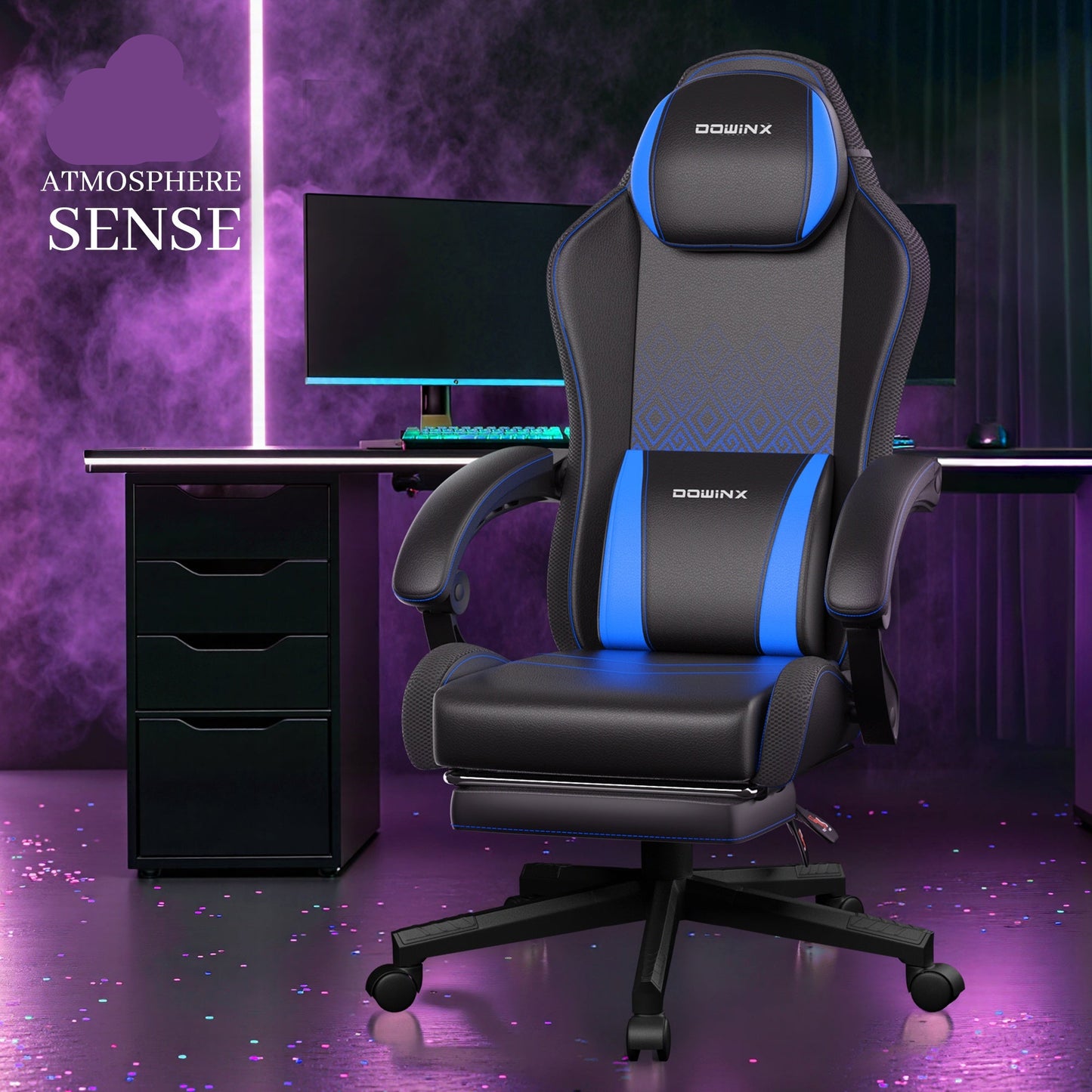 Ergonomische Gamingstoel – Bureaustoel – Zitzak – Relaxstoel – Gaming Chair – Blauw – 360° Draaibaar – Verstelbare Hoogte