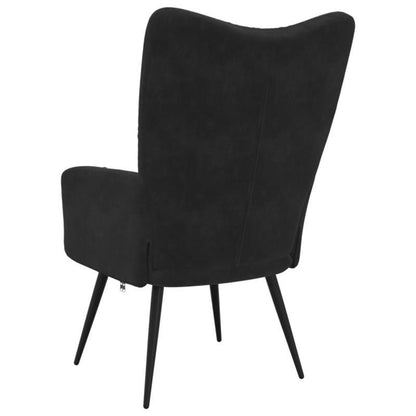 Zwarte Velvet Relaxfauteuil – Lounge Stoel – Chaise Lounge – Armstoel – Fauteuil – Ergonomisch Vouwmechanisme – Luxe Zachte Bekleding