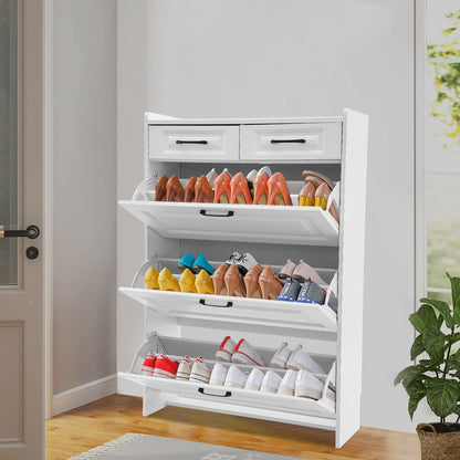 Schoenenkast – Schoenenrek – Schoenopberger – Schoenenkast – Schoenenorganizer – Wit – Ultra-Dunne Slanke Kast – 16-20 Paar Schoenen Capaciteit