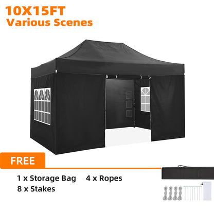 Pop-up Canopy Tent – Partytent – Zonnescherm – Carport – Vouwtent – Blauw – 3,05x4,57 Meter – 4 Afneembare Zijwanden