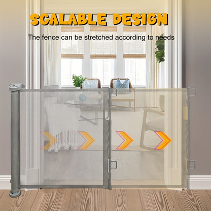 Extendable Pet Gate 86x150cm, ABS Adjustable Cat Fence with Safety Lock, Wide Safety Barrier for Doors, Stairs, Indoor Use for Cats, Small Dogs, Rabbits, Pet Gate Indoor, Tall Pet Gate