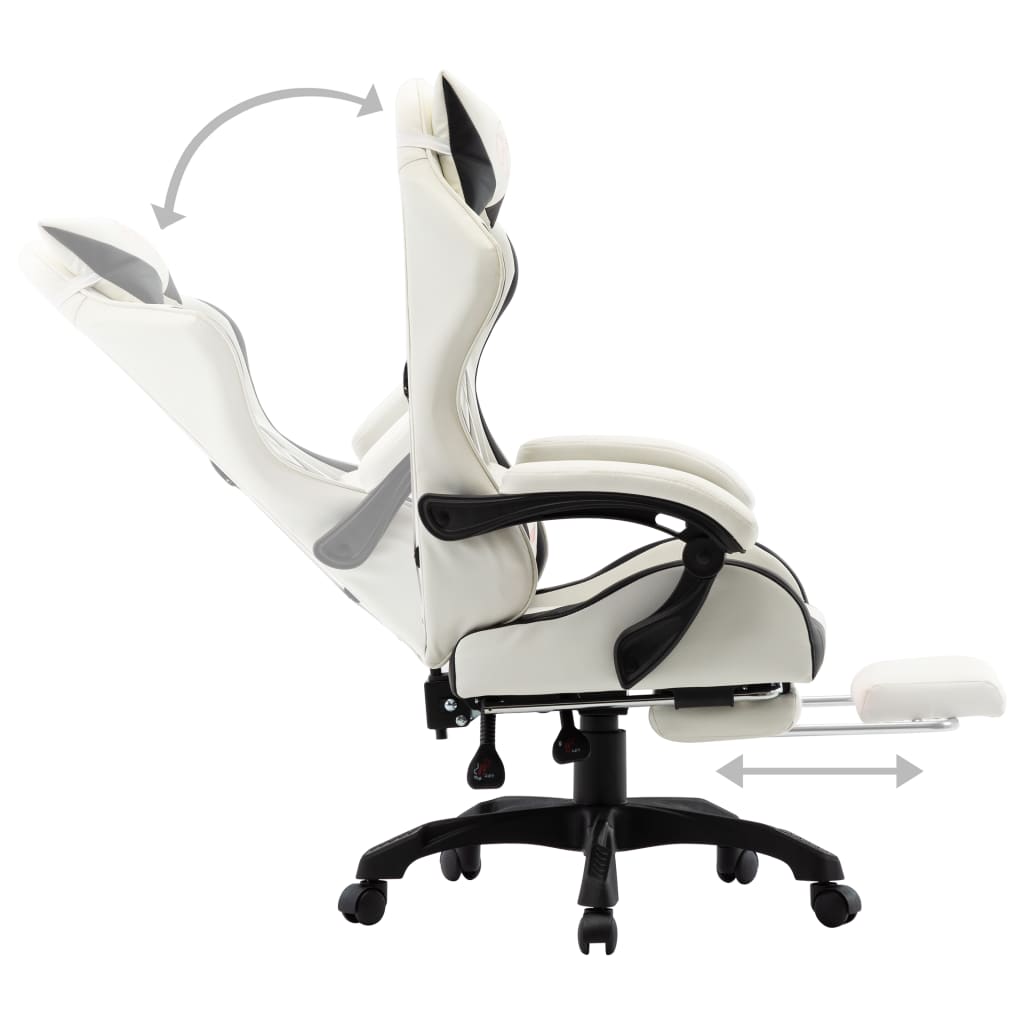 Gamestoel – Gaming Stoel – Game Stoel – Gaming Chair – Racestoel – Verstelbaar – Kunstleer – Inklapbare Voetensteun – 360° Draaibaar