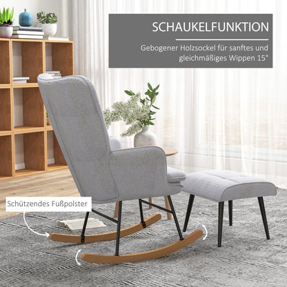 Draaifauteuil – Draaistoel – Fauteuil – Relaxstoel – Loungestoel – Lichtgrijs – Beukenhouten Onderstel – Gestoffeerd Met Quiltpatroon – 64x89x90 cm