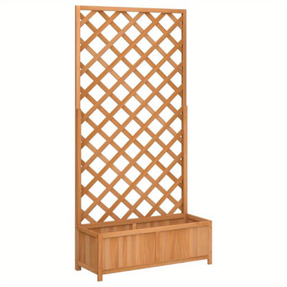Houten Plantenbak – Bloembak – Tuinbak – Balkonbak – Kweekbak – Massief Vurenhout – 90x35x180 cm – Klimrek Stevig
