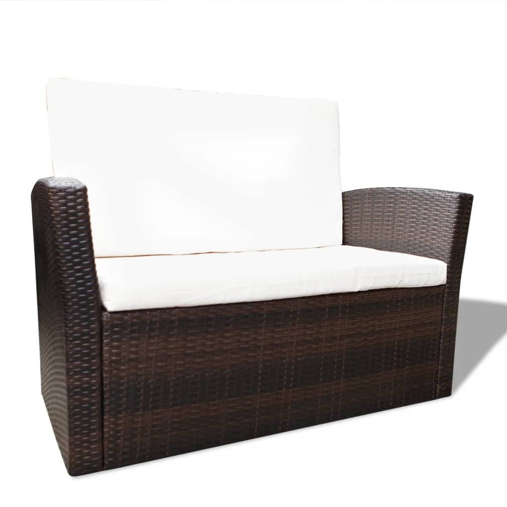 Loungeset – Tuinset – Zitgroep – Loungemeubels – Balkonmeubels – Weerbestendig Poly Rattan – Inclusief Comfortabele Kussens