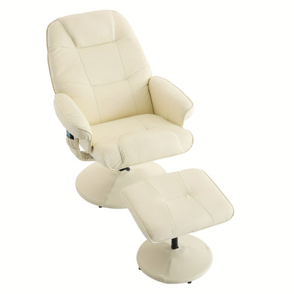 Draaifauteuil – Loungestoel – Relaxfauteuil – Clubstoel – Fauteuil wit – 360° Draaibaar – Zachte Katoenen Bekleding – Stevige Rugleuning – Gemakkelijk Schoon Te Maken