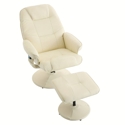 Draaifauteuil – Loungestoel – Relaxfauteuil – Clubstoel – Fauteuil wit – 360° Draaibaar – Zachte Katoenen Bekleding – Stevige Rugleuning – Gemakkelijk Schoon Te Maken