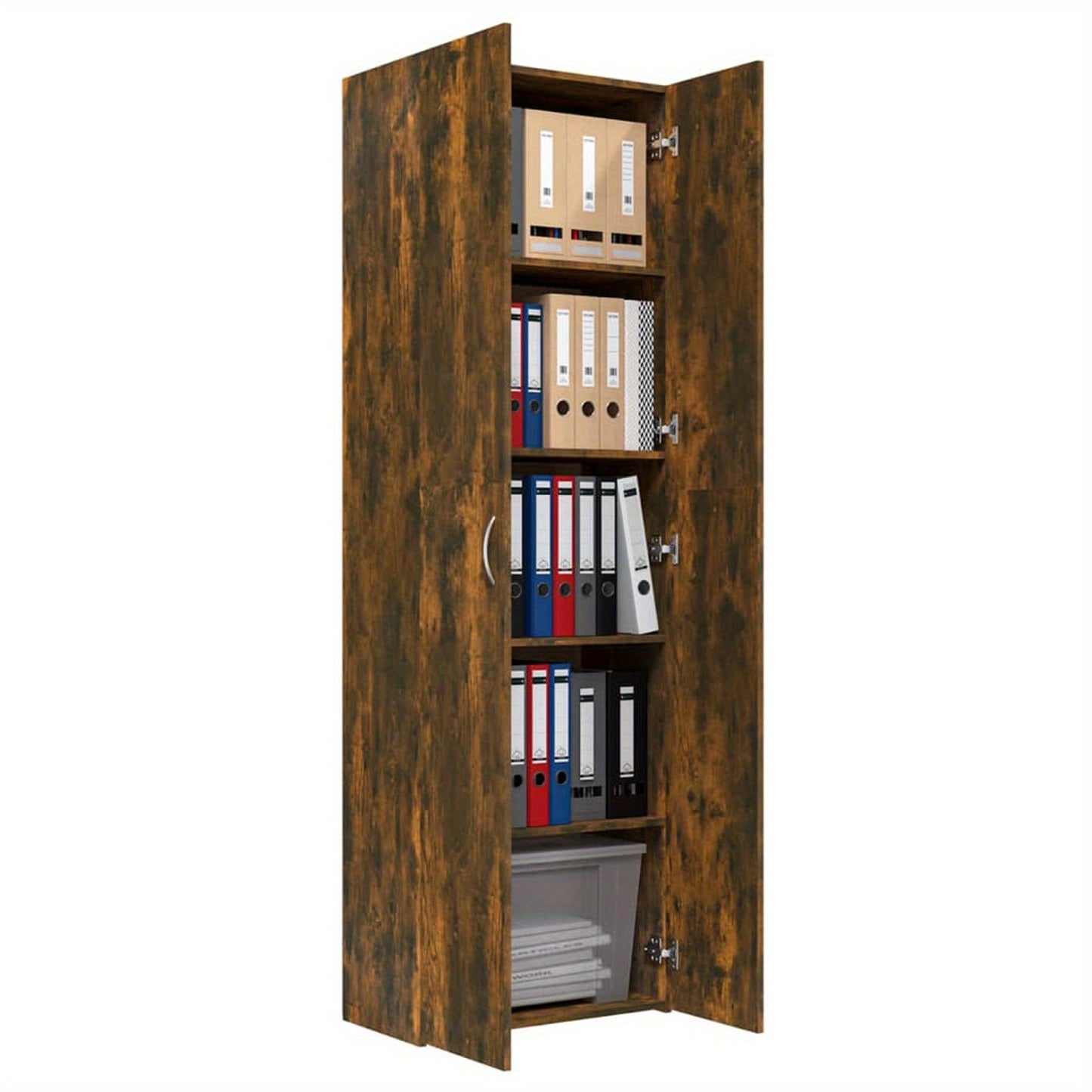 Archiefkast – Ladeblok – Dossierkast – Opbergkast – Kantoorkast – Smoked Oak – Hout – 60x32x190 cm – Multifunctioneel – Stevig