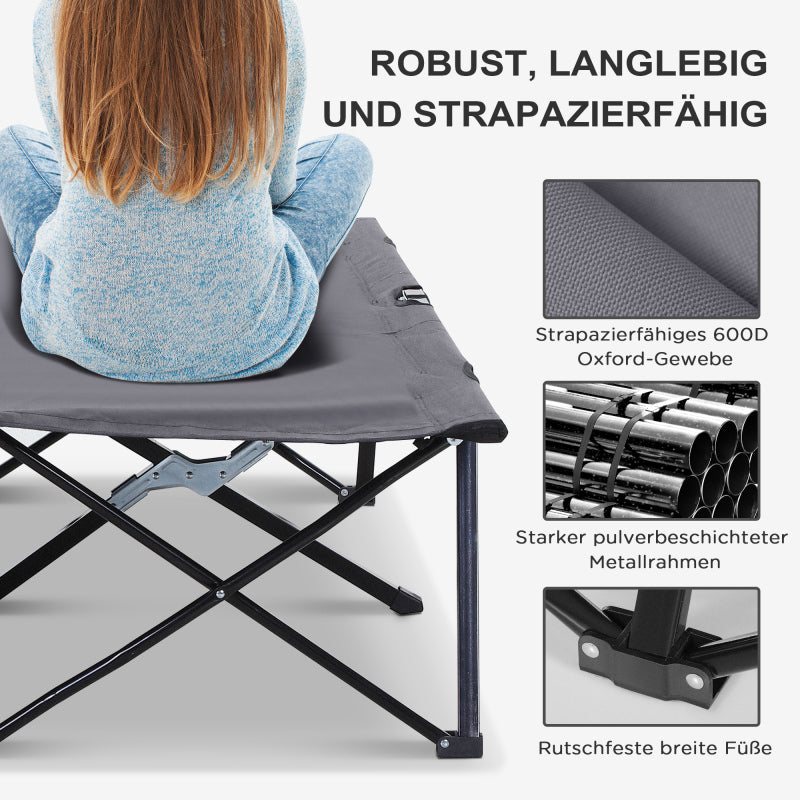 Campingbed – Tentbed – Kampeerbed – Buitenbed – Veldbed – Tweepersoons – Waterafstotende Oxford Stof – Draagvermogen 136 kg
