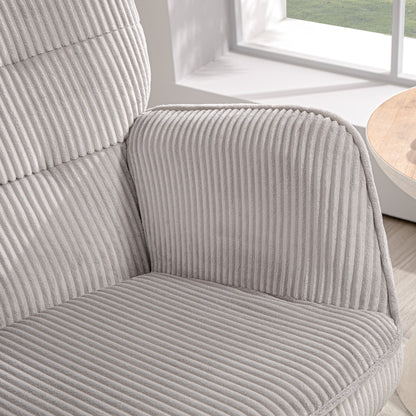 Vintage Schommelstoel – Schommelstoel Fauteuil Stoel Relaxstoel Loungechair – Lichtgrijs – Beukenhout & Staal – Extra Dikke Vulling