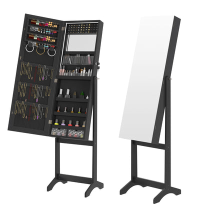 Make-up Organizer – Make-uporganizer – Cosmetica Opberger – Beauty Case – Skincare Organizer – Met Spiegel – Magnetische Sluiting – 3,2+ Kubieke Voet Inhoud – 68,5 cm Hoog – 2 Lades & Planken – Zwart