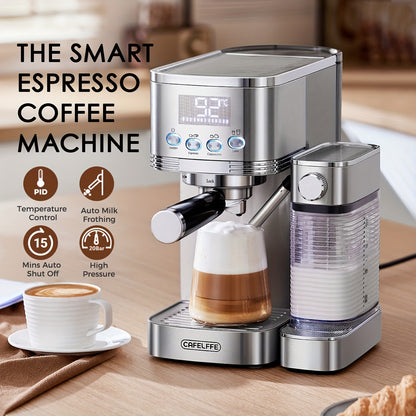 Espressomachine – Koffiemachine – Halfautomaat – Cappuccinomachine – Latte Macchiatomachine – Automatisch Melkschuimsysteem – 20 BAR Pompdruk – 1,3L Watertank – Zelfreinigend