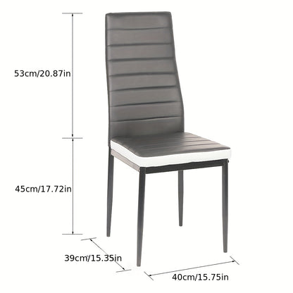 Set of 6 Faux Leather Upholstered Dining Chairs - High Back Upholstered Kitchen Chairs with Solid Frames - Comfortable Seating for Restaurants, Homes, Offices