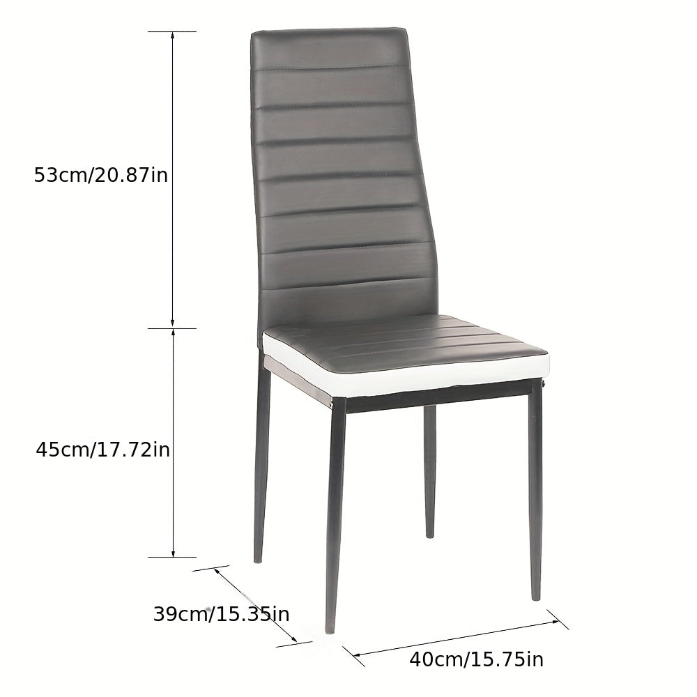 Eetkamerstoelen – Stoelen – Kuipstoelen – Keukenstoelen – Bistrostoelen – Set van 6 – Kunstleren Bekleding – Hoge Rugleuning – Stevig Frame – Comfortabel