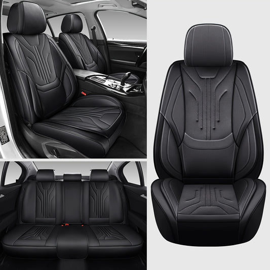 Autostoelhoezen – Stoelhoezen Auto – Zitbekleding Auto – Autostoel Bekleding – Universele Autostoelhoes Zwart – PU Leer – Comfortabele Sponsvulling – Eenvoudig Schoon Te Maken