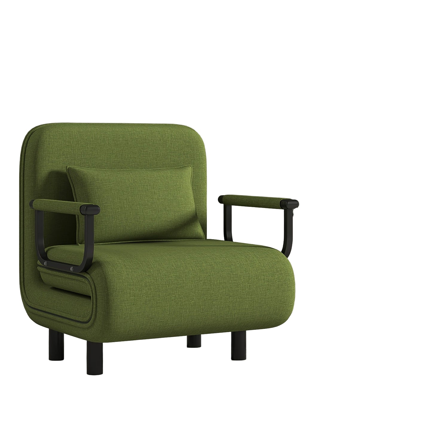 Slaapbank – Bedbank – Sofa – Logeerbed – Zetelbed – 5-in-1 Opvouwbaar – Ruimtebesparend – Zacht Polyester – Grasgroen