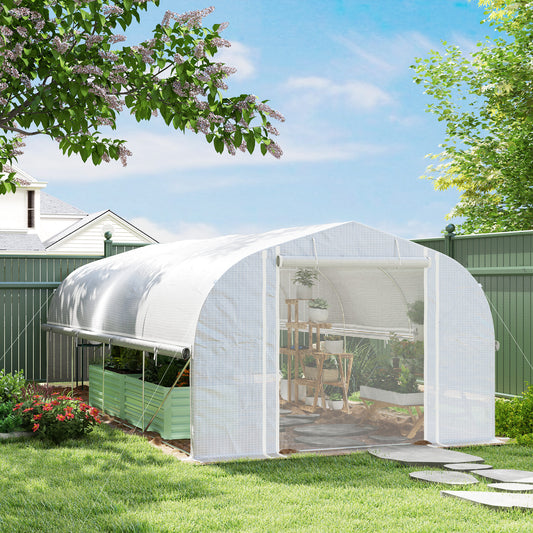 Walk-In Kas – Tuinkas – Groentekas – Kweekkas – Serre – 6x3x2 Meter – 8 Ramen Met Insectengaas – Gegalvaniseerd Stalen Frame
