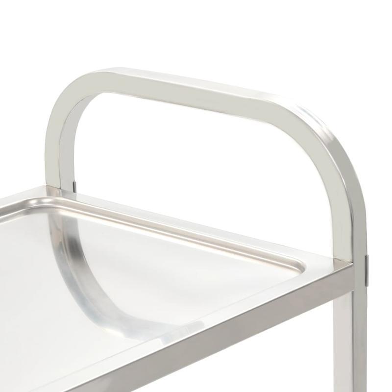 Serveerwagen – Keukenwagen – Servertrolley – Opbergwagen – Trolley – RVS – 4 Laags – Met Wieltjes – Duurzaam Metaal – 107x55x125 cm