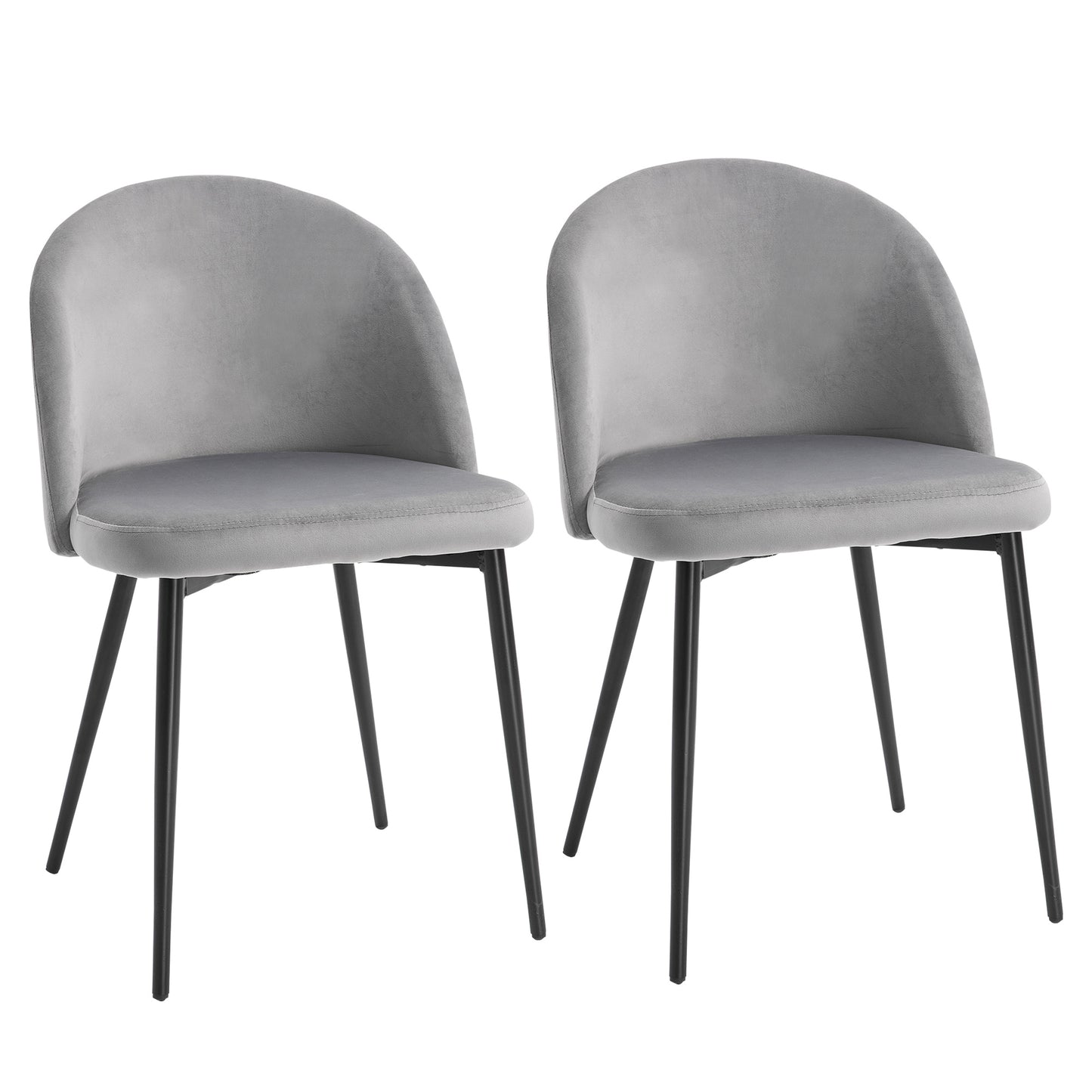 Eetkamerstoelen – Stoelen – Keukenstoelen – Dining Chairs – Design Stoelen – Set van 2 – Ergonomisch Comfort – Grijs Fluweel