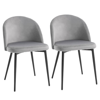 Eetkamerstoelen – Stoelen – Keukenstoelen – Dining Chairs – Design Stoelen – Set van 2 – Ergonomisch Comfort – Grijs Fluweel