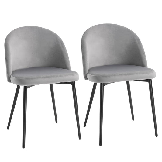 Eetkamerstoelen – Stoelen – Keukenstoelen – Dining Chairs – Design Stoelen – Set van 2 – Ergonomisch Comfort – Grijs Fluweel