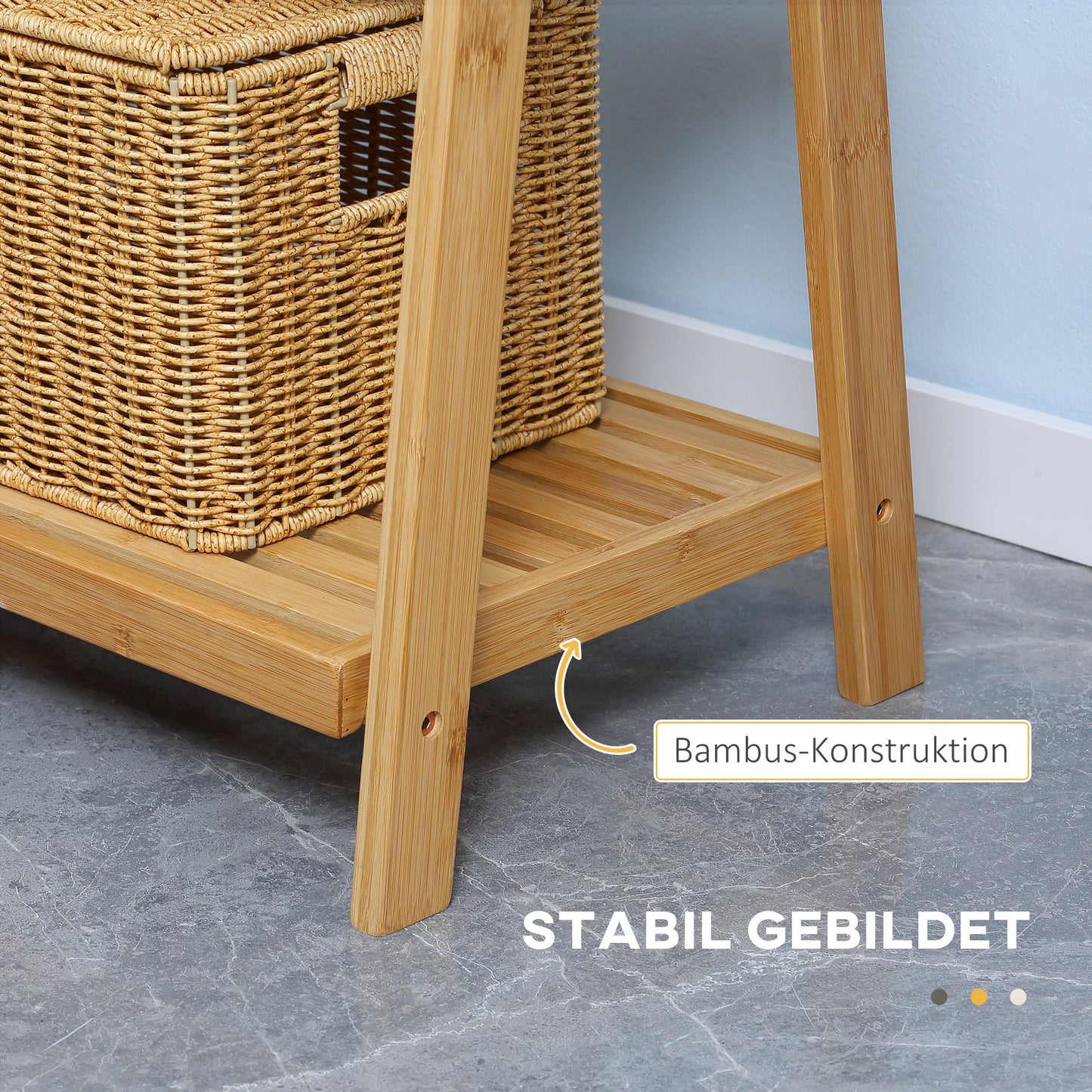 Bamboe handdoekenladder – handdoekrek – handdoekhouder – badkamerladder – opbergrek – natuurlijk bamboe – opvouwbaar – 152 cm hoog