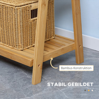 Bamboe handdoekenladder – handdoekrek – handdoekhouder – badkamerladder – opbergrek – natuurlijk bamboe – opvouwbaar – 152 cm hoog