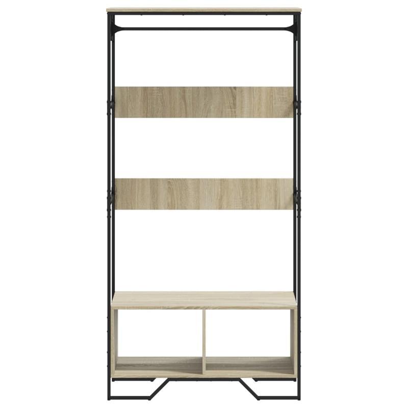 Wardrobe 90X50X180 Cm Made of Treated Wood in Sonoma Oak Color