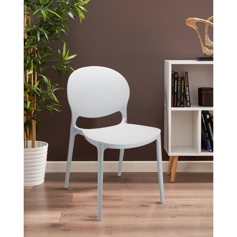 Stoel – Eetkamerstoel – Bureaustoel – Tuinstoel – Kunststof Stoel – Weerbestendig Polypropyleen – Set Van 4 – Max. 120 kg Draagvermogen