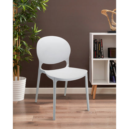 Stoel – Eetkamerstoel – Bureaustoel – Tuinstoel – Kunststof Stoel – Weerbestendig Polypropyleen – Set Van 4 – Max. 120 kg Draagvermogen