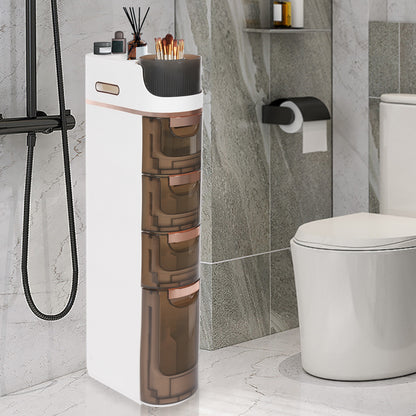 Smalle Opbergkast – Ladekast – Opbergkast – Organizer – Ladeblok – 4 Laden – Transparante Fronten – Extra Grote Tissue Opening – Compact Ruimtebesparend – Duurzaam Plastic