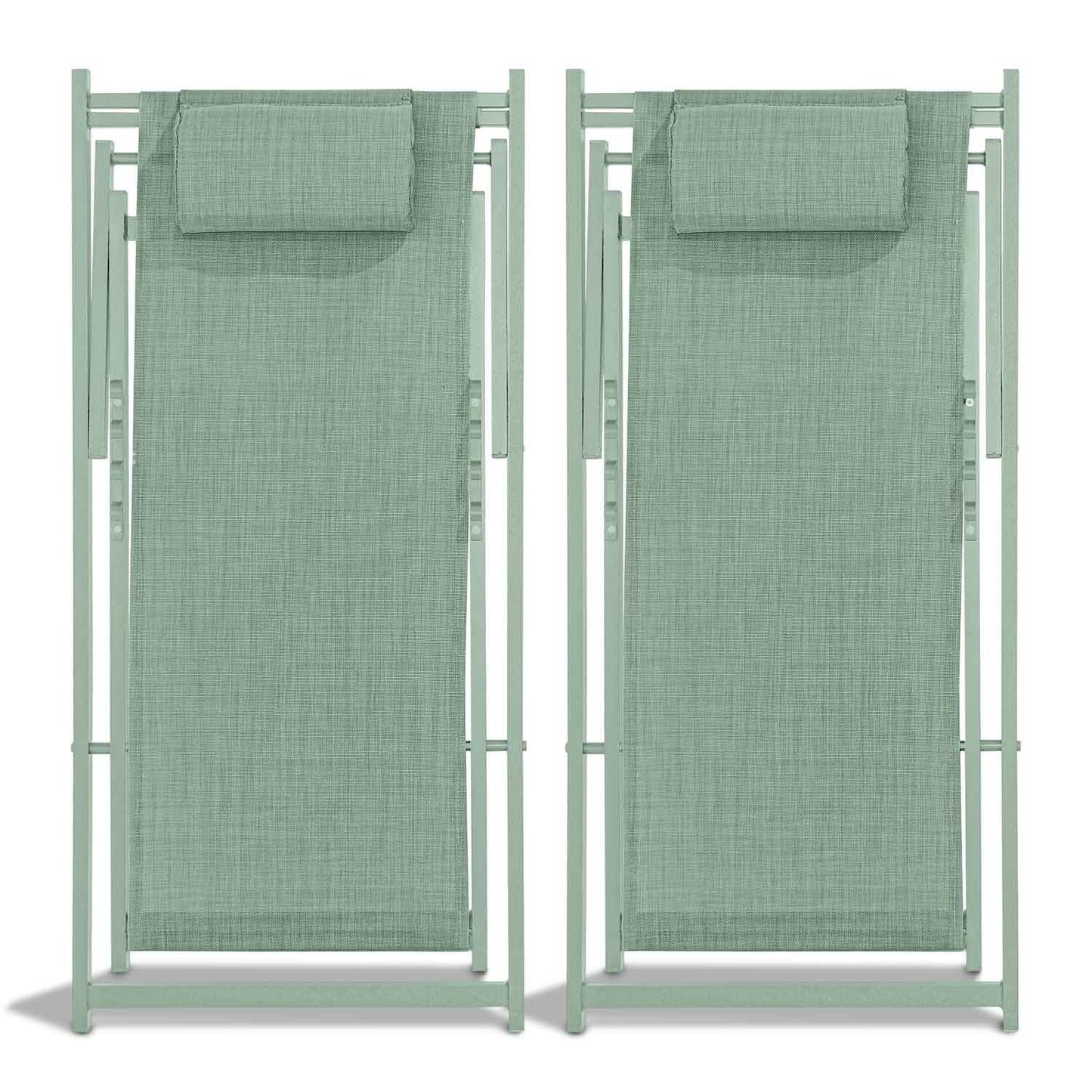 Ligstoel – Tuinstoel – Ligbed – Lounger – Set van 2 – Aluminium Frame – Verstelbare Rugleuning