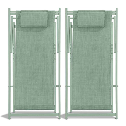 Ligstoel – Tuinstoel – Ligbed – Lounger – Set van 2 – Aluminium Frame – Verstelbare Rugleuning