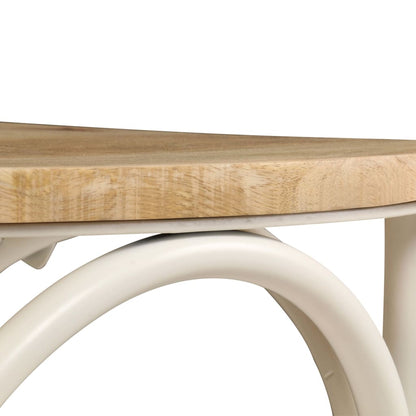 Eettafelstoel – Eetkamerstoel – Stoel – Kuipstoel – Meubel – Massief Mangohout – Zwart Stalen Frame – Handgemaakt – Duurzaam & Stevig