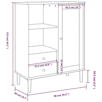Modern Minimalist Wooden Sideboard - 90x40x112cm (35x16x5.9in) Removable & Durable Hardwood & Artificial Wood Frame with 2 Drawers, Open Shelves & 2 Side Shelves for Living Room, Bedroom, Office, Versatile Storage Solution, C